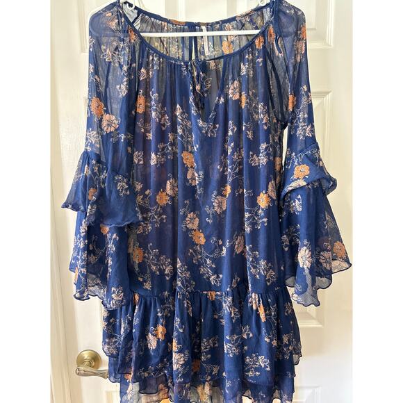 Free People Sunsetter Flare Sleeve Boho Top/Dress - Picture 1 of 6